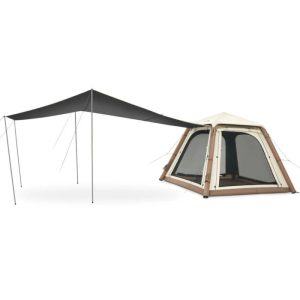 چادر بادی چهار نفره با سایبان نیچرهایک four-person tent with canopy