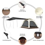 چادر اتوماتیک سایبان دار 3 نفره نیچرهایک Naturehike 3-person automatic canopy tent - Image 5