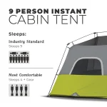 چادر  core اتومات – 9 نفره کمپینگ Core 9 Person Instant Cabin Tent - Image 5