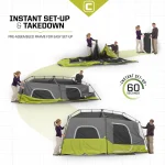 چادر  core اتومات – 9 نفره کمپینگ Core 9 Person Instant Cabin Tent - Image 6