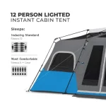 چادر اتومات  – 12 نفره کمپینگ چراغ دار Core 12 Person Lighted Instant Cabin Tent - Image 4