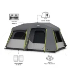 چادر اتومات ۹ نفره - Core 9 Person Instant Cabin Tent with Full Rainfly - Image 3