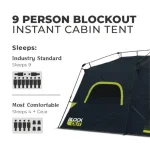چادر core اتومات – 9 نفره کمپینگ – Core 9 Person Instant Cabin Blockout Tent - Image 5