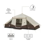 چادر اتومات core سرخپوستی – 10 نفره کمپینگ چراغ دار Core 10 Person Lighted Instant Pyramid Tent - Image 2