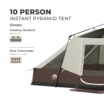 چادر اتومات core سرخپوستی – 10 نفره کمپینگ چراغ دار Core 10 Person Lighted Instant Pyramid Tent - Image 4